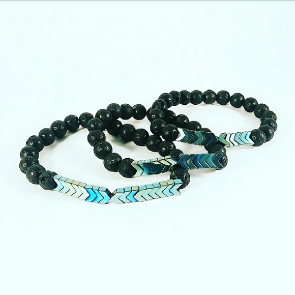 Hematite, Lava Rock Vitality Bracelet - Picture 3 of 7